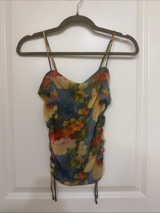 Urban Outfitters Tops - Urban Outfitters Floral Ruched Cami Top - Yellow Multicolor